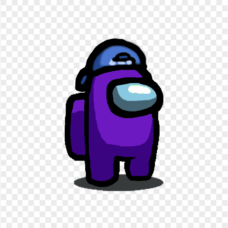 HD Purple Among Us Character With Backwards Baseball Cap PNG