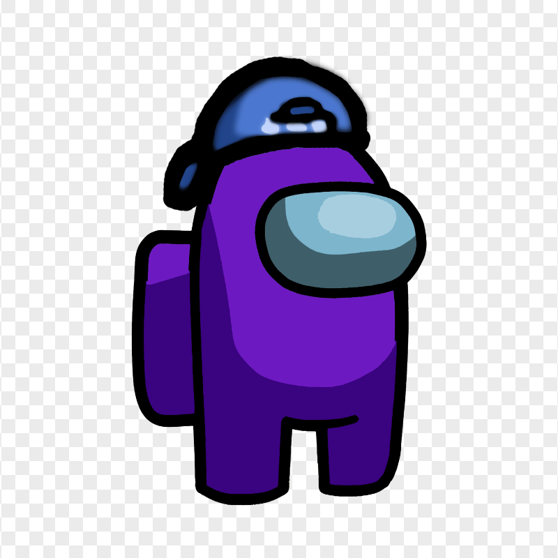 HD Purple Among Us Crewmate Character With Backwards Baseball Cap PNG