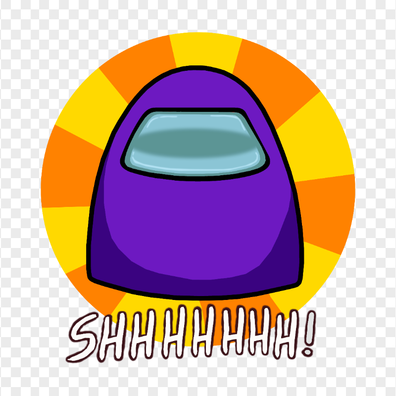 HD Purple Among Us Crewmate Shhh Logo Without Hand PNG