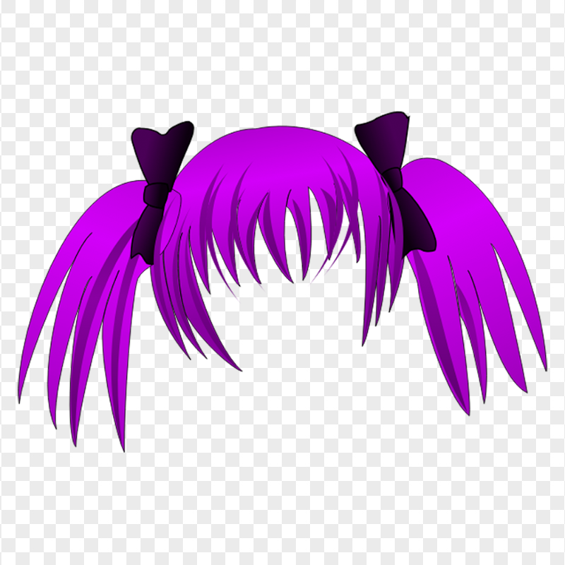 HD Purple Anime Girl Child Hair PNG