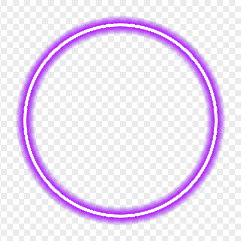 HD Purple Circle Glowing Neon Frame Border PNG