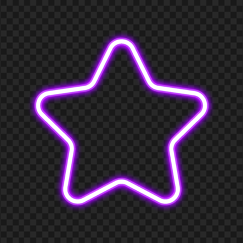HD Purple Glowing Neon Star Transparent PNG