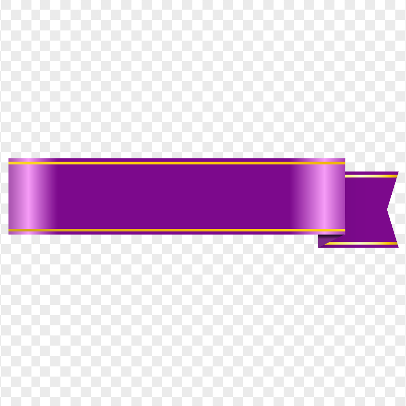 HD Purple & Gold Graphics Ribbon Banner PNG