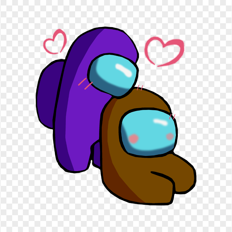 HD Purple Love Brown Among Us Characters Valentines Romance PNG