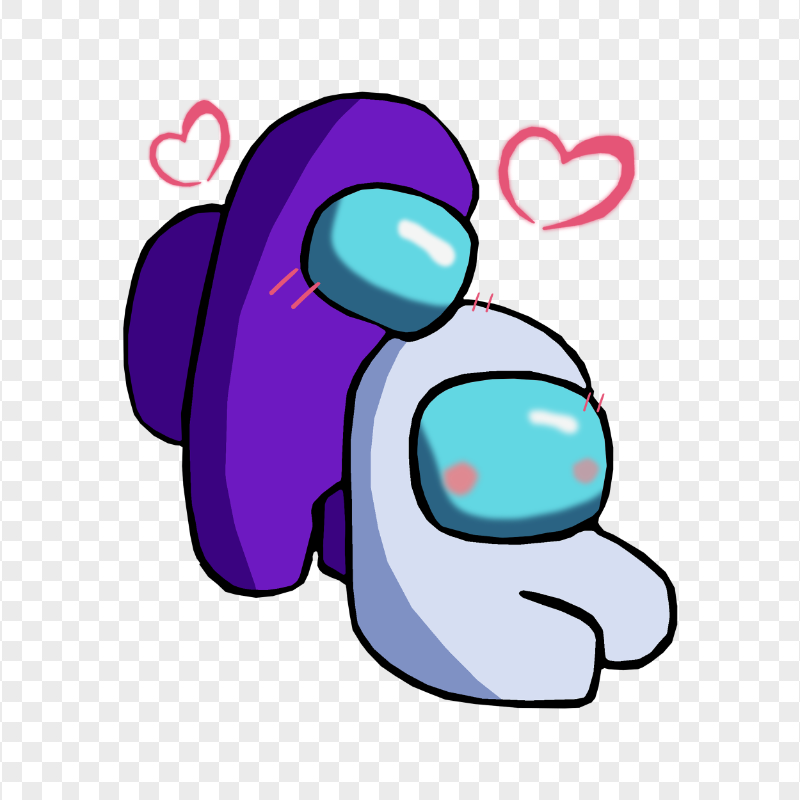 HD Purple Love White Among Us Characters Valentines Romance PNG