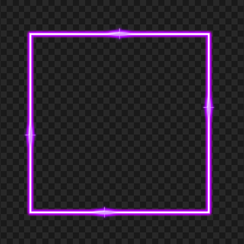 HD Purple Neon Border Frame Effect PNG