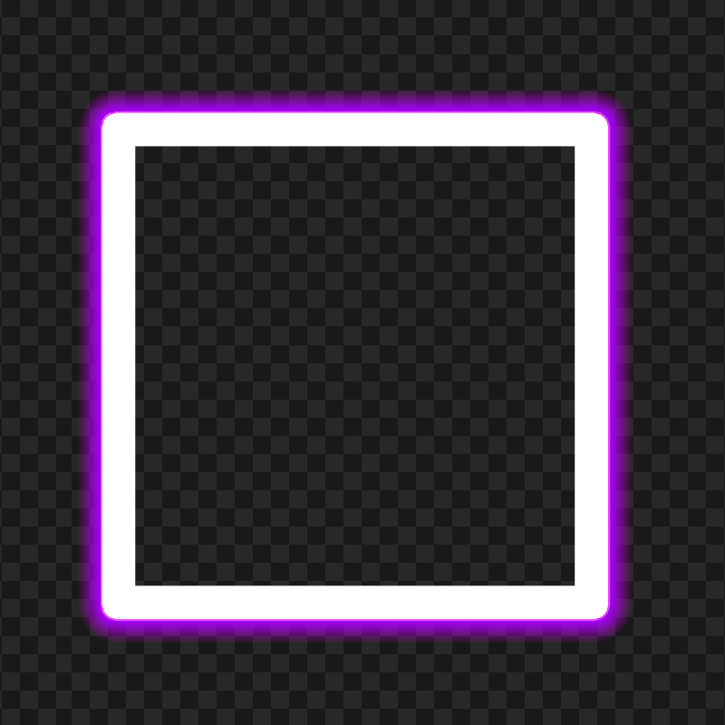 HD Purple Neon Square Frame Border PNG