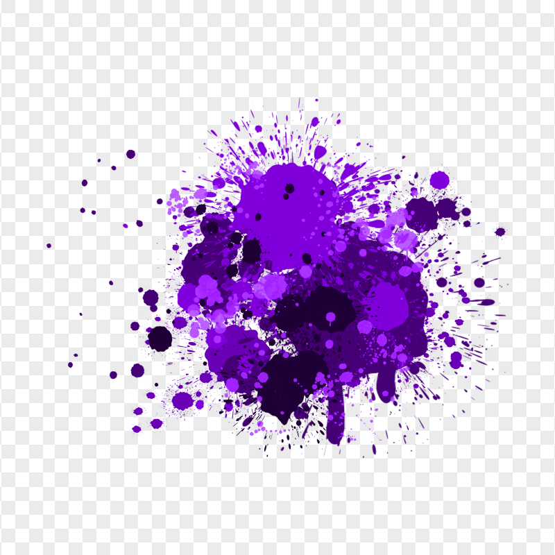 HD Purple Paint Splash Effect Transparent Background