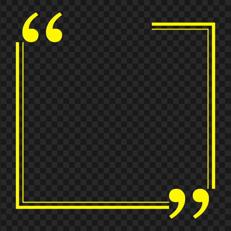 HD Quote Square Vector Yellow Frame Transparent PNG