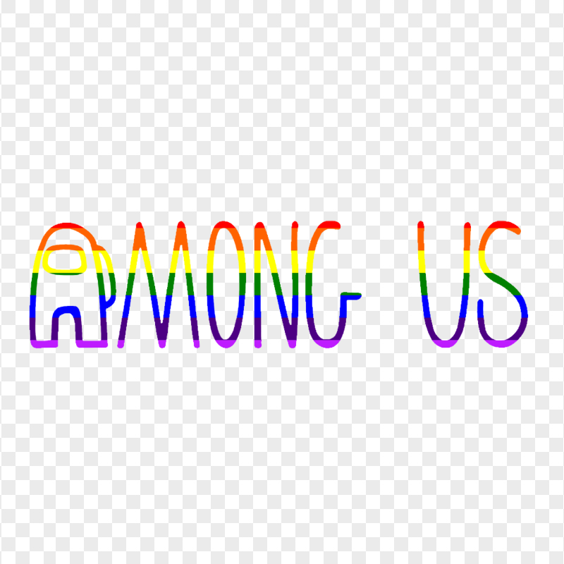 HD Rainbow Among Us Crewmate Logo PNG