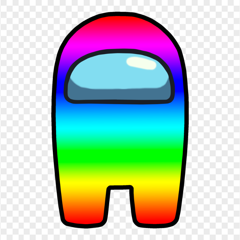 HD Rainbow Among Us Imposter Character PNG