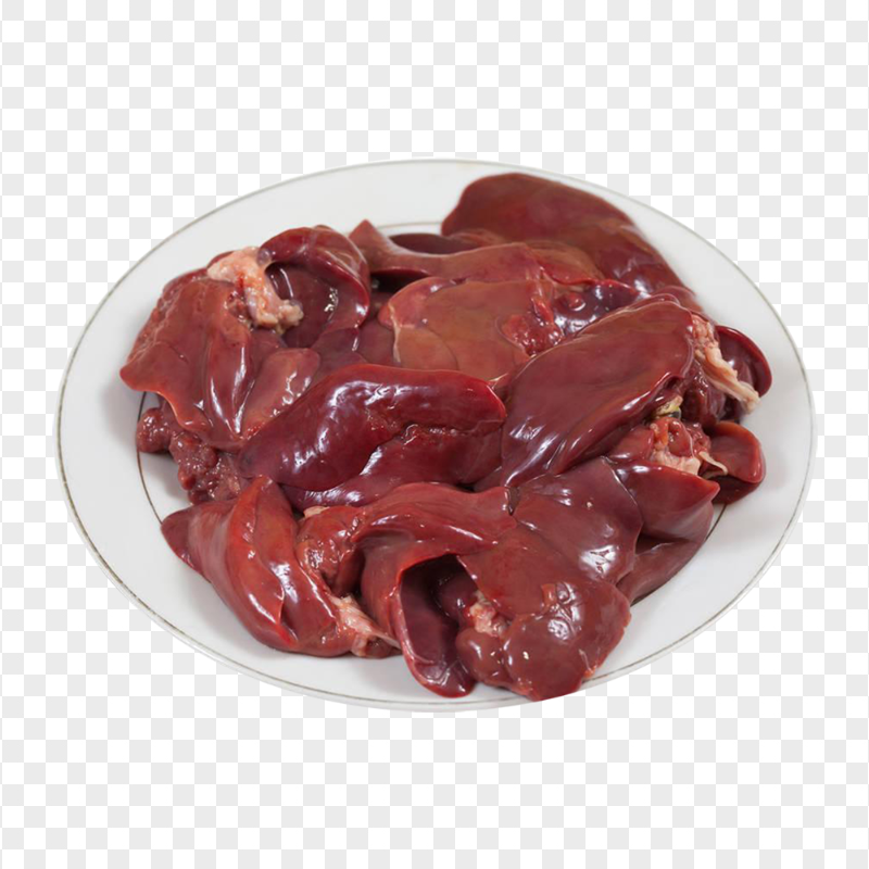 HD Raw Chicken Liver Plate PNG