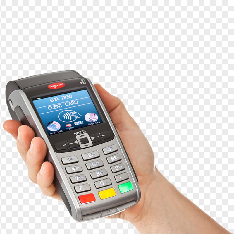 HD Real Hand Hold A POS Machine PNG