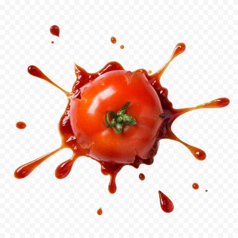 HD Real Tomato Pizza Pasta Ketchup Splash PNG