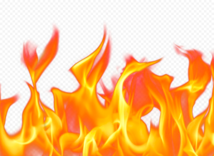 HD Realistic Orange Blazing Fire Flames PNG