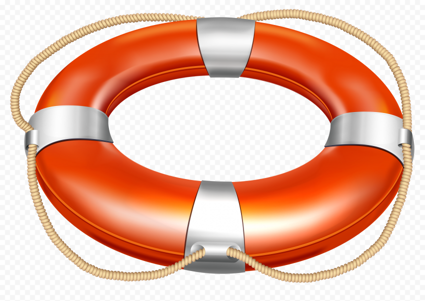 HD Realistic Orange & White Lifeguard Lifebuoy Ring PNG Citypng