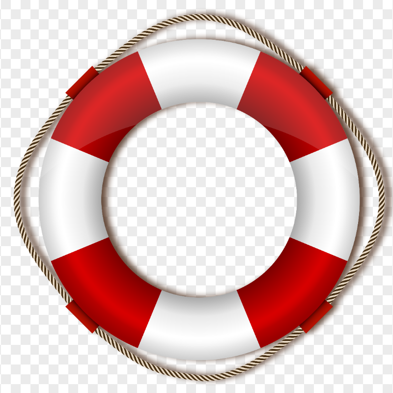 HD Realistic Red & White Lifebuoy Life Saver Ring PNG