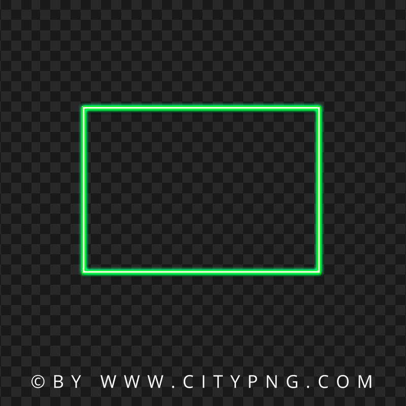 HD Rectangle Neon Green Frame Transparent Background
