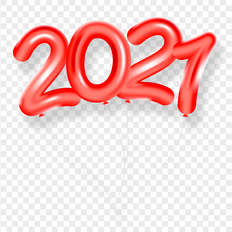 HD Red 2021 Clipart Text Balloons Flying Logo PNG