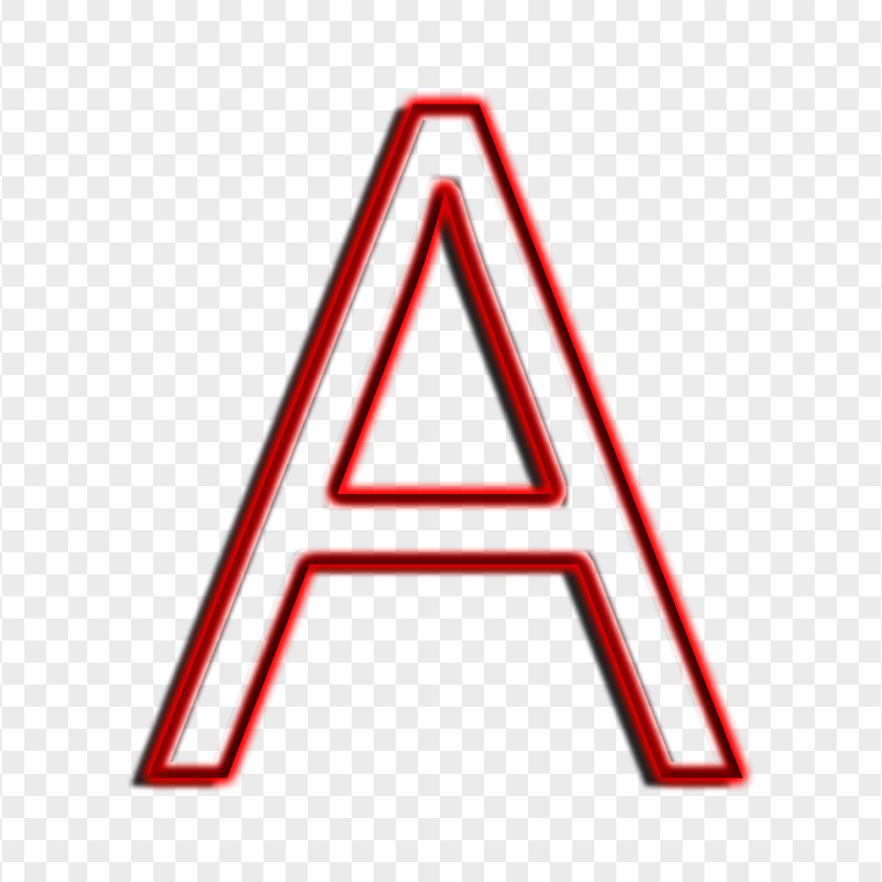 HD Red A Letter Alphabet Outline Neon PNG