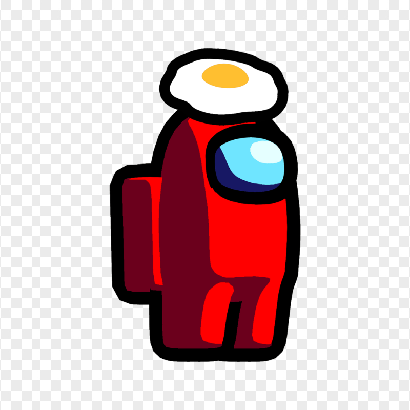 HD Red Among Us Character Egg Hat PNG