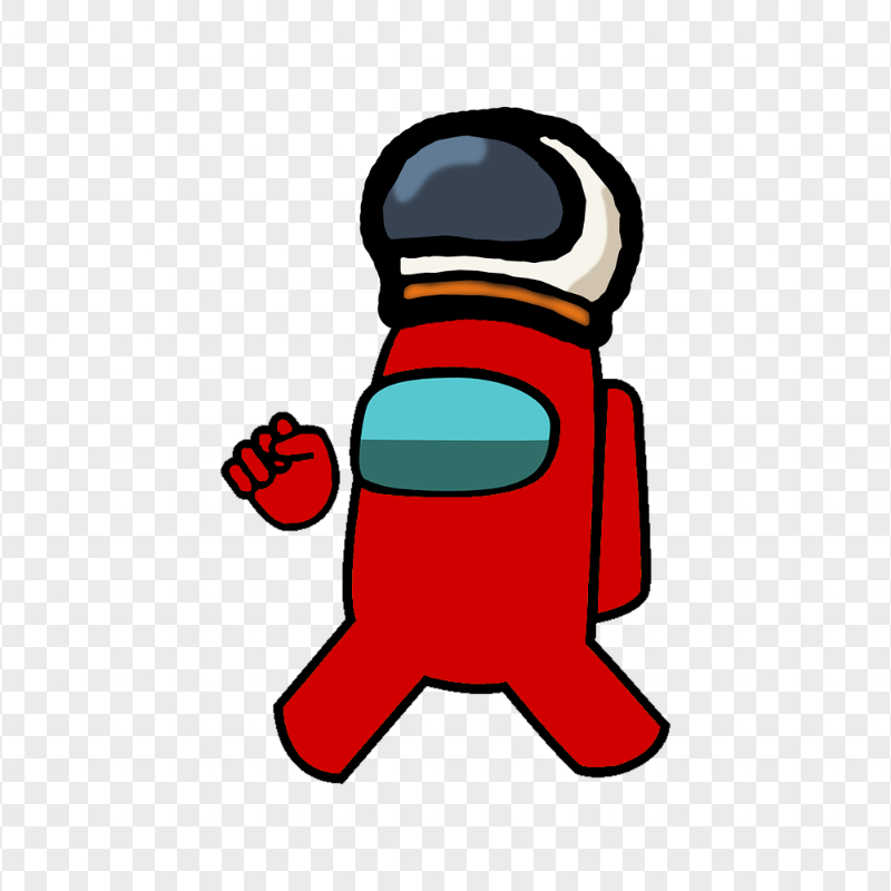 HD Red Among Us Character Wear Astronaut Helmet PNG