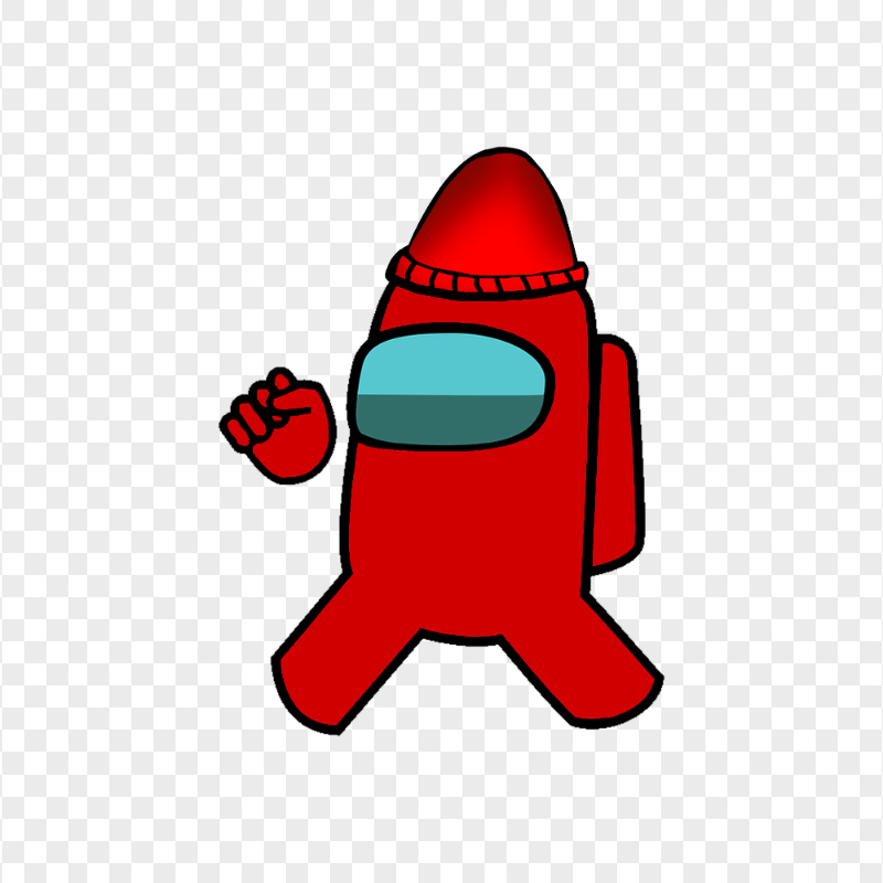 HD Red Among Us Character Wear Red Beanie Hat PNG