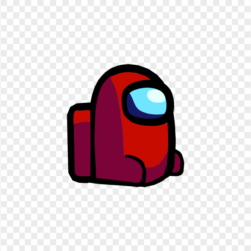 HD Red Among Us Crewmate Character Sitting PNG