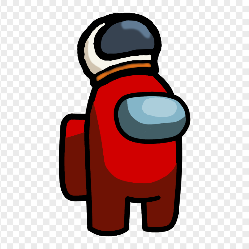 HD Red Among Us Crewmate Character With Astronaut Helmet PNG