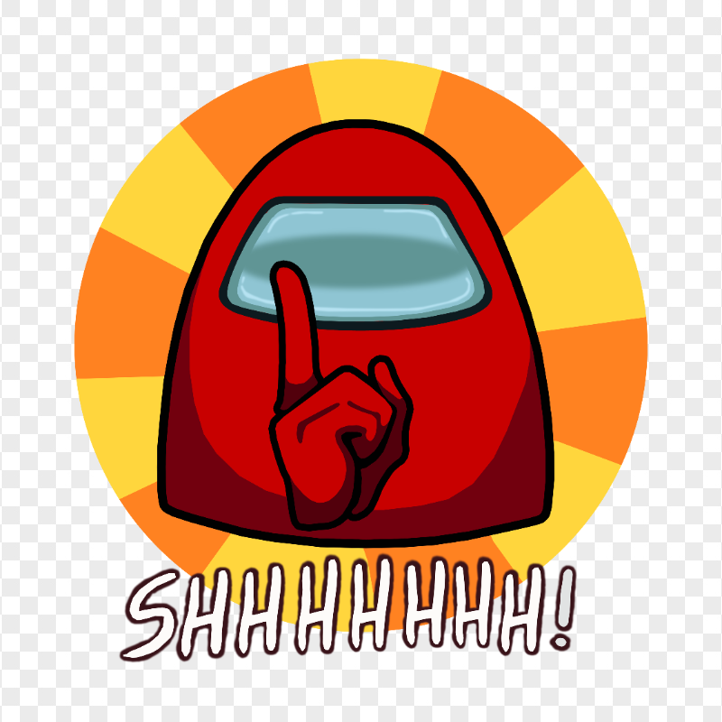 HD Red Among Us Crewmate Shhh Logo PNG