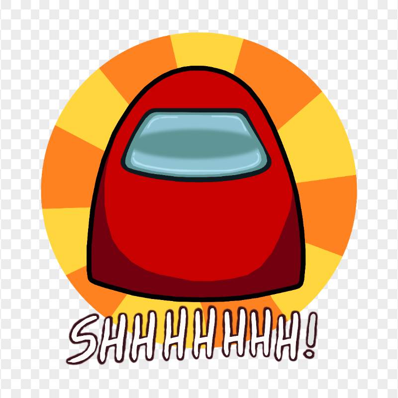 HD Red Among Us Crewmate Shhh Logo Without Hand PNG