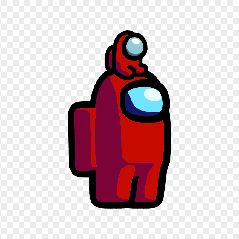 HD Red Among Us Game Character Baby On Head PNG