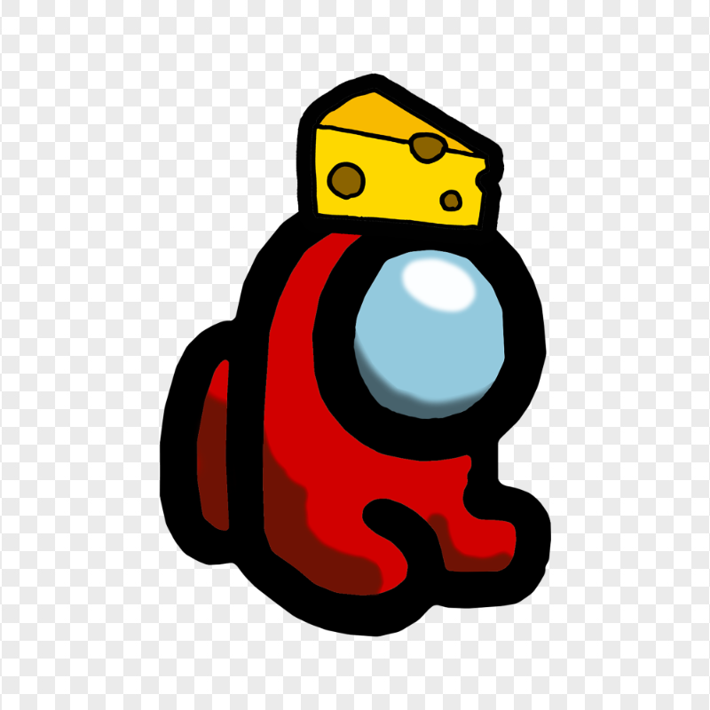 HD Red Among Us Mini Crewmate Character Baby Cheese Hat PNG