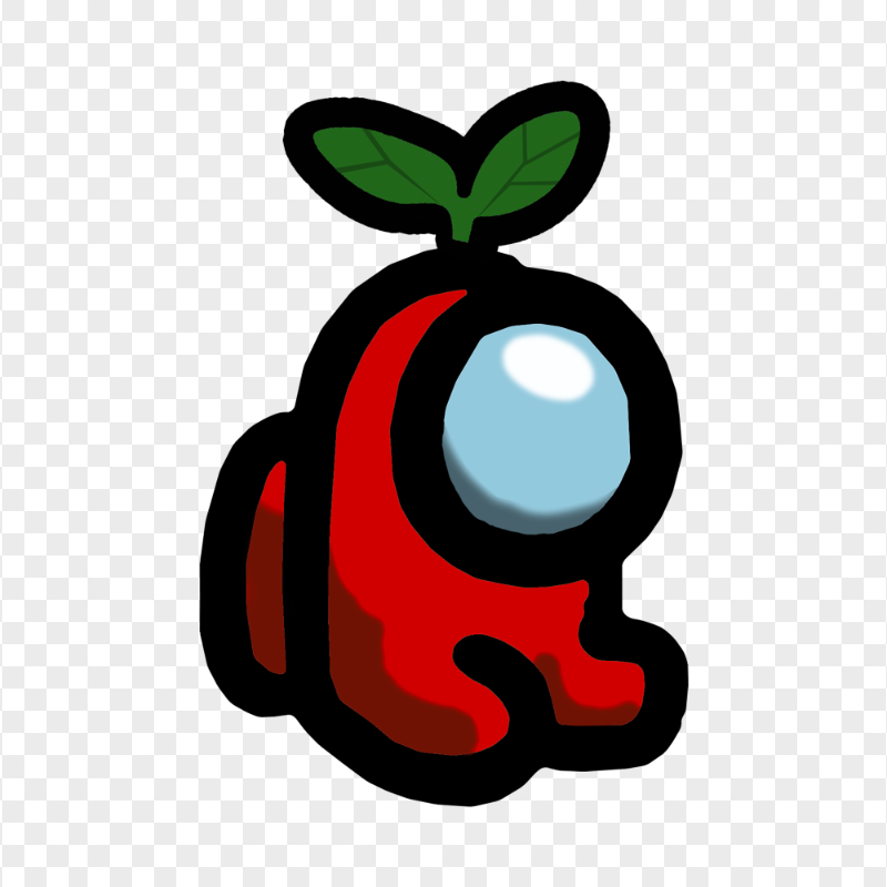 HD Red Among Us Mini Crewmate Character Baby Leaf Hat PNG