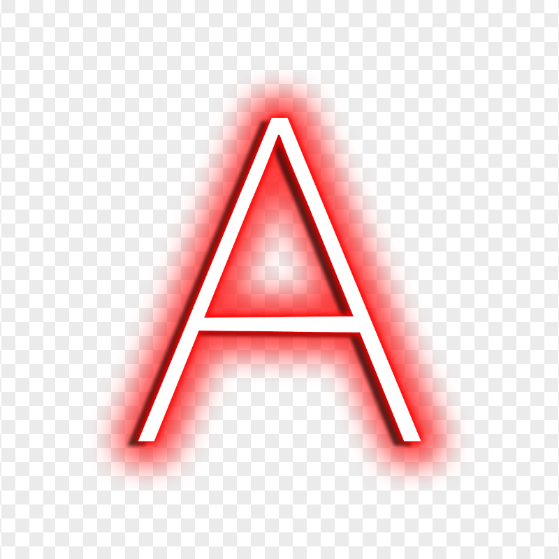 HD Red & White A Text Letter Alphabet Neon PNG