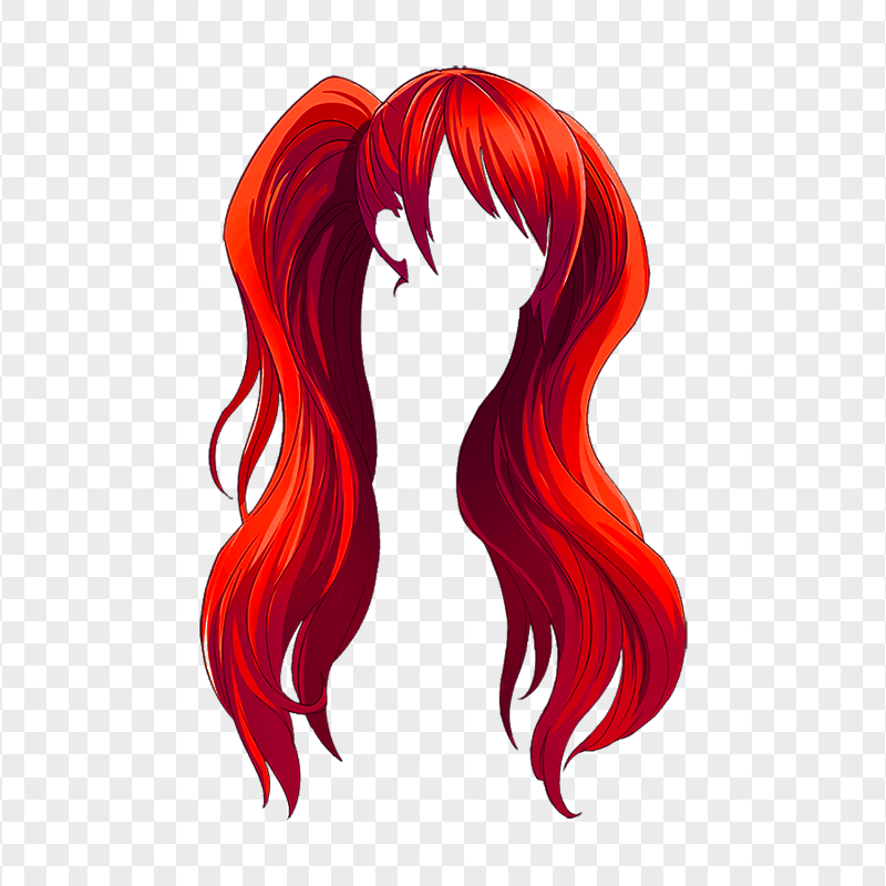 HD Red Anime Girl Hair PNG