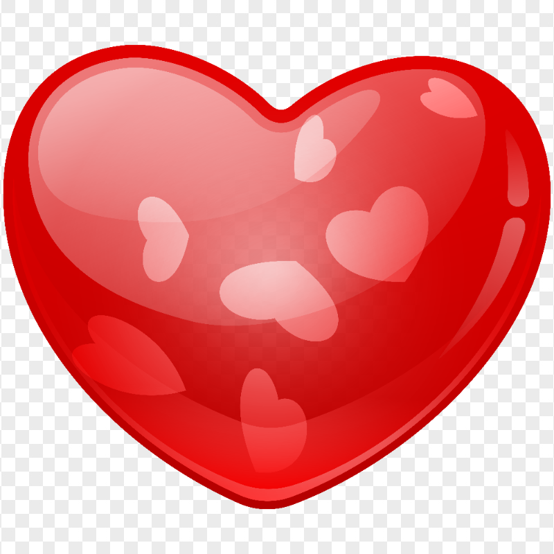 HD Red Beautiful Glossy Heart Love Valentine Day PNG