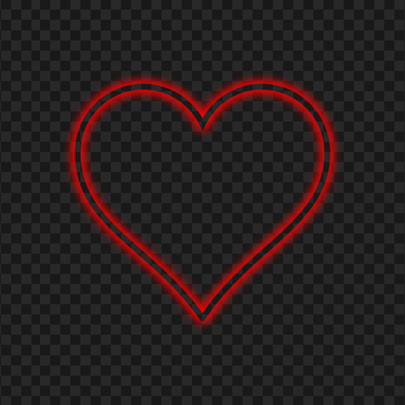HD Red Beautiful Neon Outline Heart Love Valentine PNG