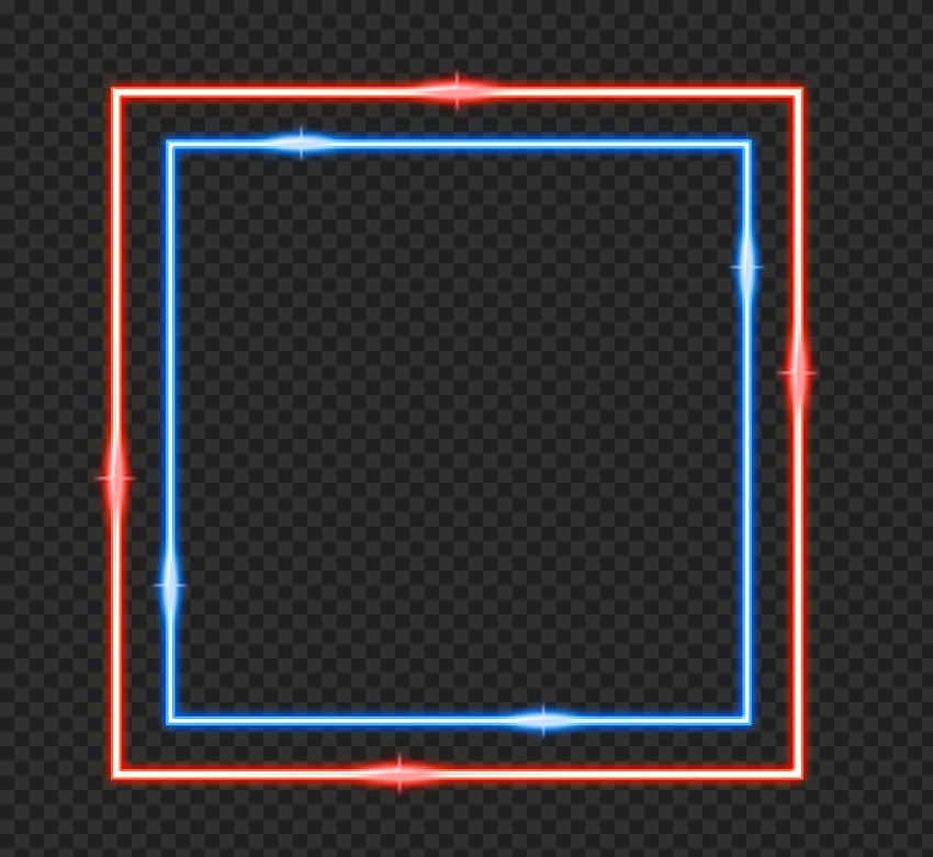 HD Red & Blue Neon Border Frame PNG Citypng