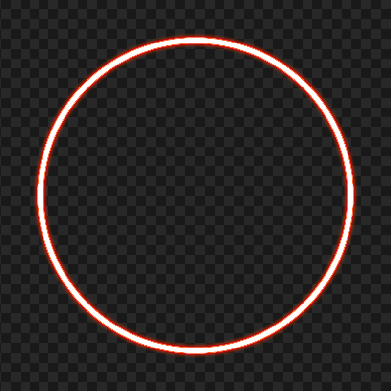 HD Red Circle Glowing Neon Frame Border PNG