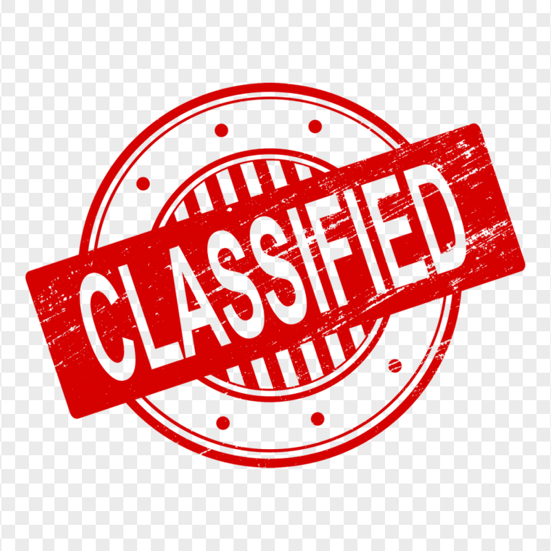 HD Red Classified Round Stamp Clipart PNG