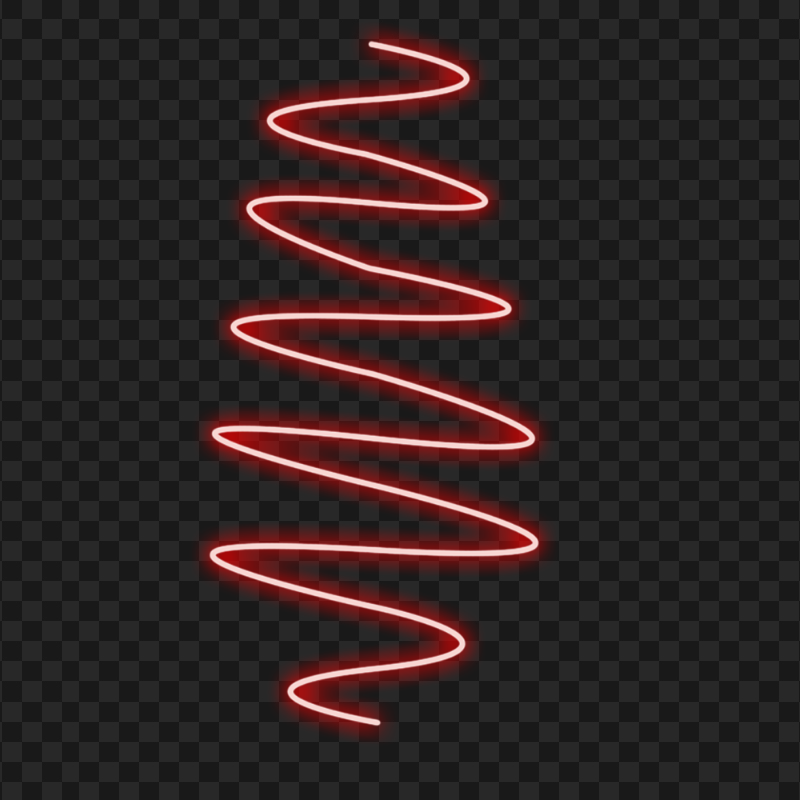 HD Red Curve Neon Zig Zag Line PNG