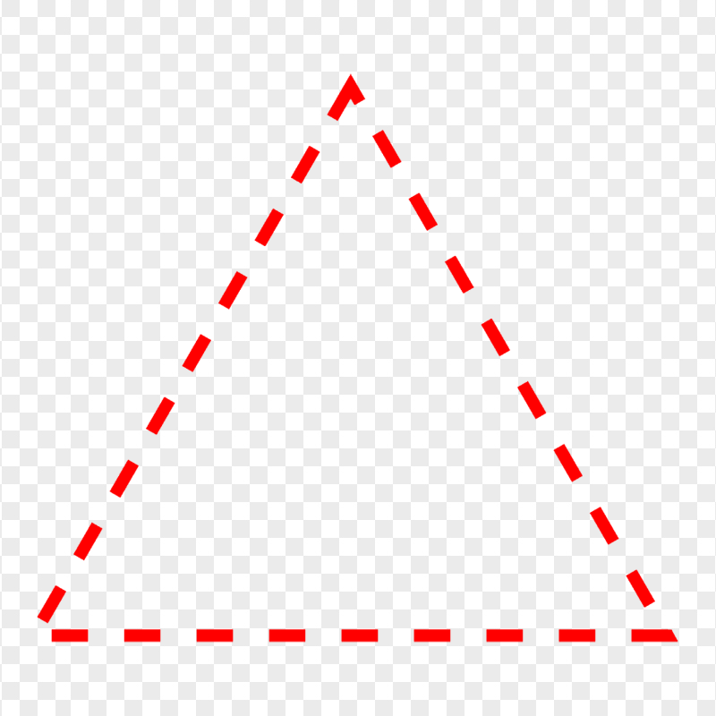 HD Red Dashed Triangle PNG