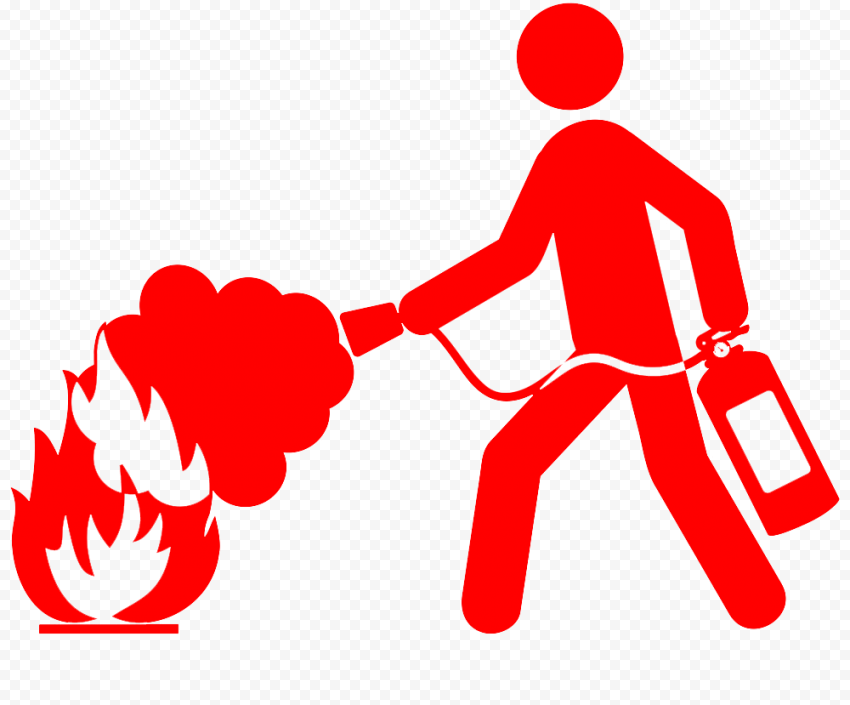 HD Red Firefighting Fireman Extinguisher Icon PNG | Citypng