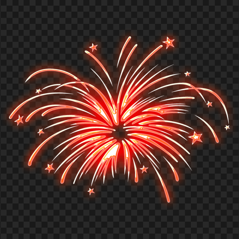 HD Red Glowing Fireworks Transparent PNG
