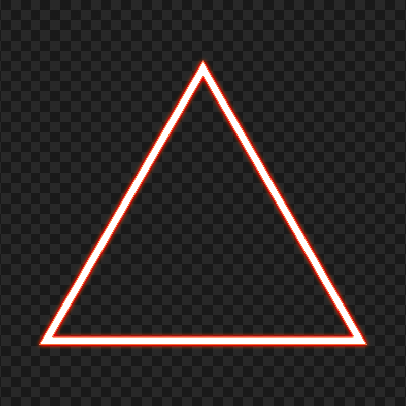 HD Red Glowing Triangle Neon PNG