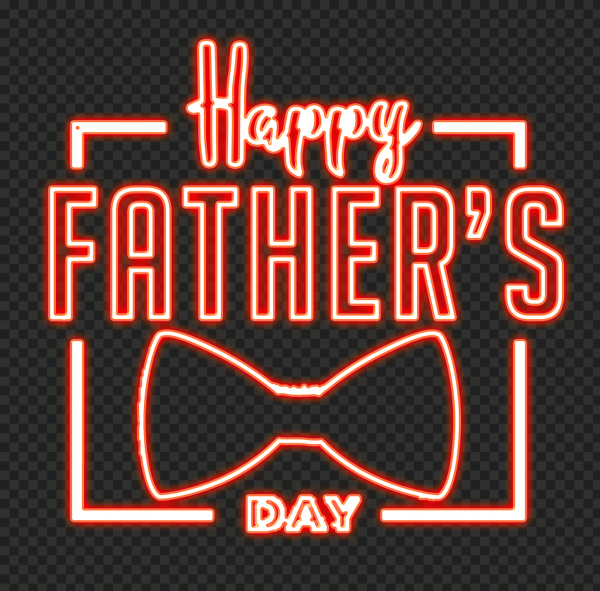 Hd Red Happy Father S Day Neon Text Png Citypng