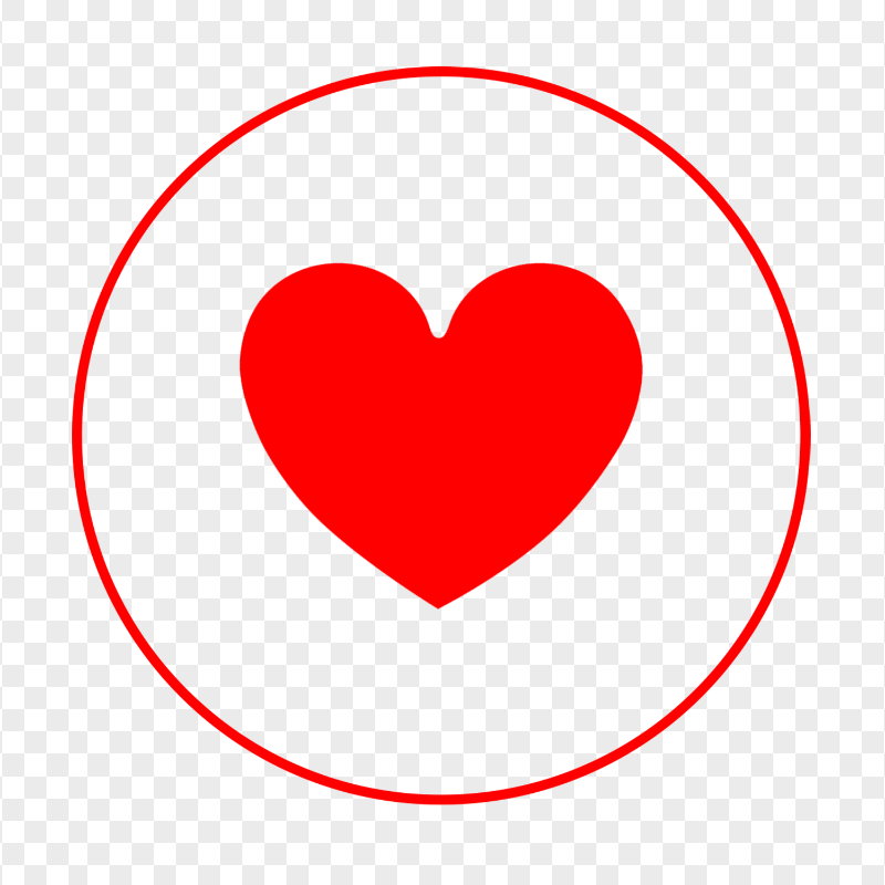 HD Red Heart Outline Line Icon PNG