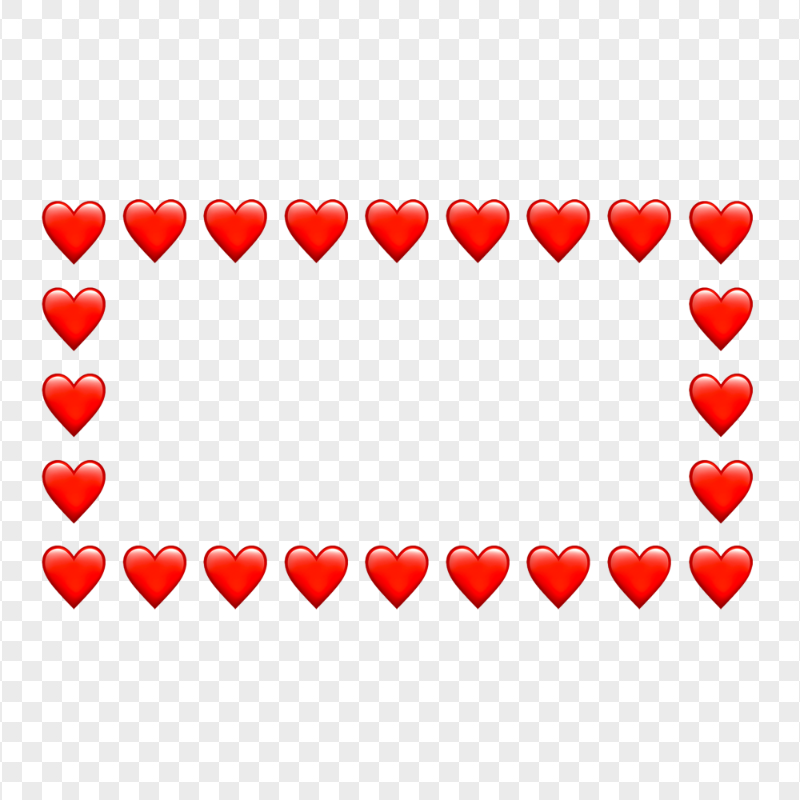 HD Red Hearts Emoji Horizontal Frame PNG