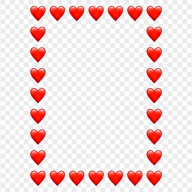 HD Red Hearts Emoji Vertical Frame PNG
